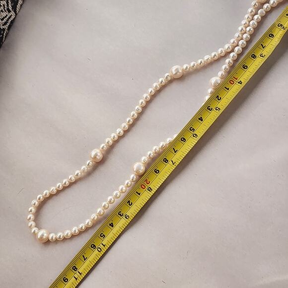 IPS International Pearl Necklace- Sterling Silver 925 Stamped Clasp 22" Beaded - Picture 10 of 12